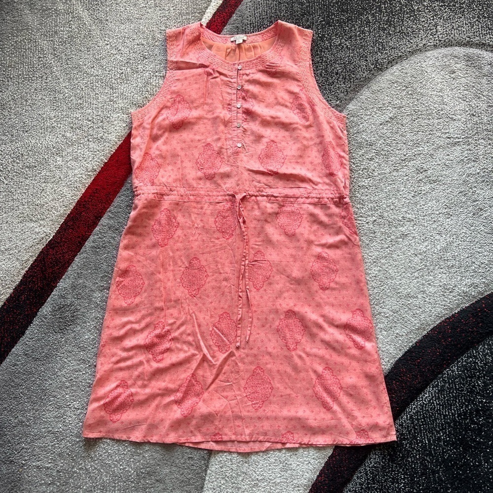 Lucky Brand Salmon Waist Tie MIDI Dress